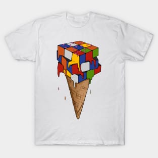 Melting Ice Cream Cone - Melting Rubik's Cube Inspired Design for people who know How to Solve a Rubik's Cube T-Shirt